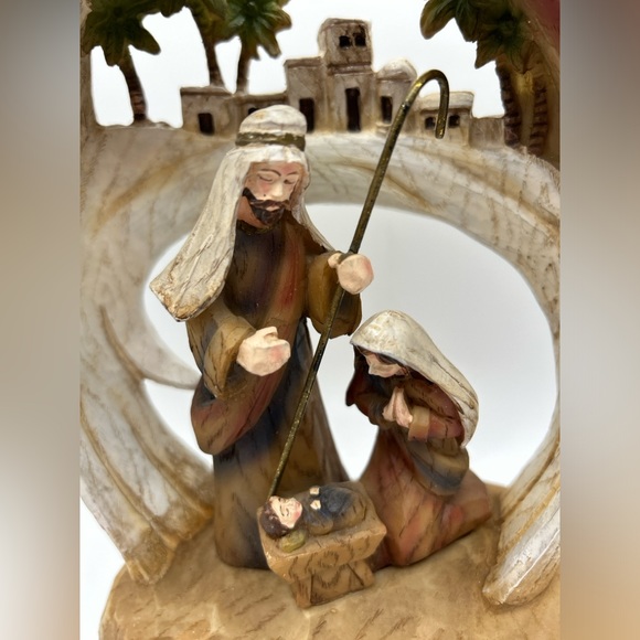 Vintage Musical Fontanini ROMAN Nativity Set Angel Scene Plays O Holy Night RARE - Picture 3 of 14